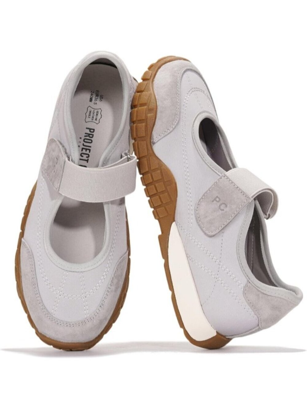 Women Grey Donna Closed Toe Non Slip Memory Foam Insole Fashion Trendy Sneakers